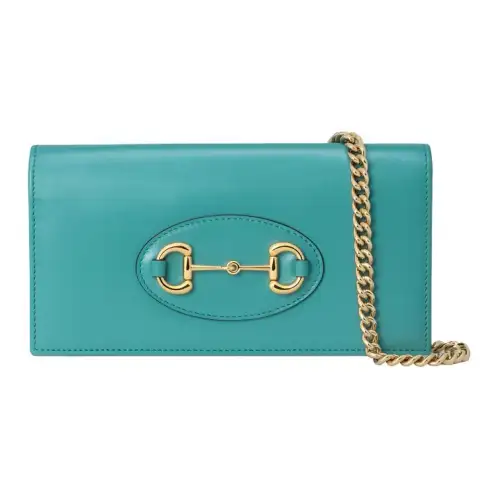 GUCCI Horsebit 1955 Leather WOC Mini Bag Crossbody Bag, Shoulder Bag Women's Light Blue