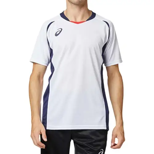 ASICS Soccer Game T Shirts Men's White Crew Neck Moderate Straight Fit