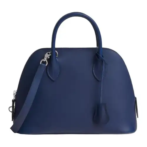 HERMES Bolide Evercolor Leather Handbag Regular Women's Sapphire Blue/Glazed Tile Blue