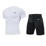 Li Ning Fitness Clothing Sets Men's White+Black