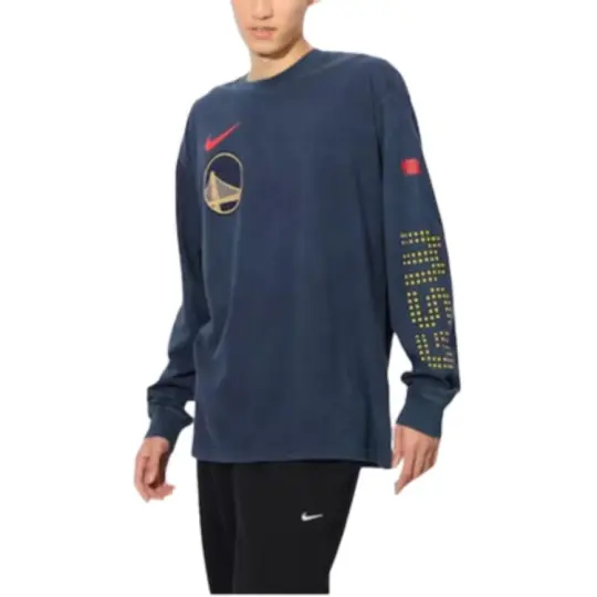 Nike Golden State Warriors Courtside City Edition Men's Nike Nba Max90 Long Sleeve T Shirt