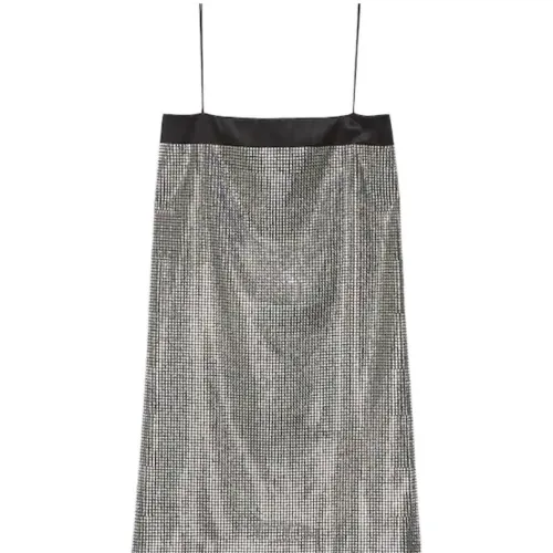 GUCCI Slip Dress Women's Silver White