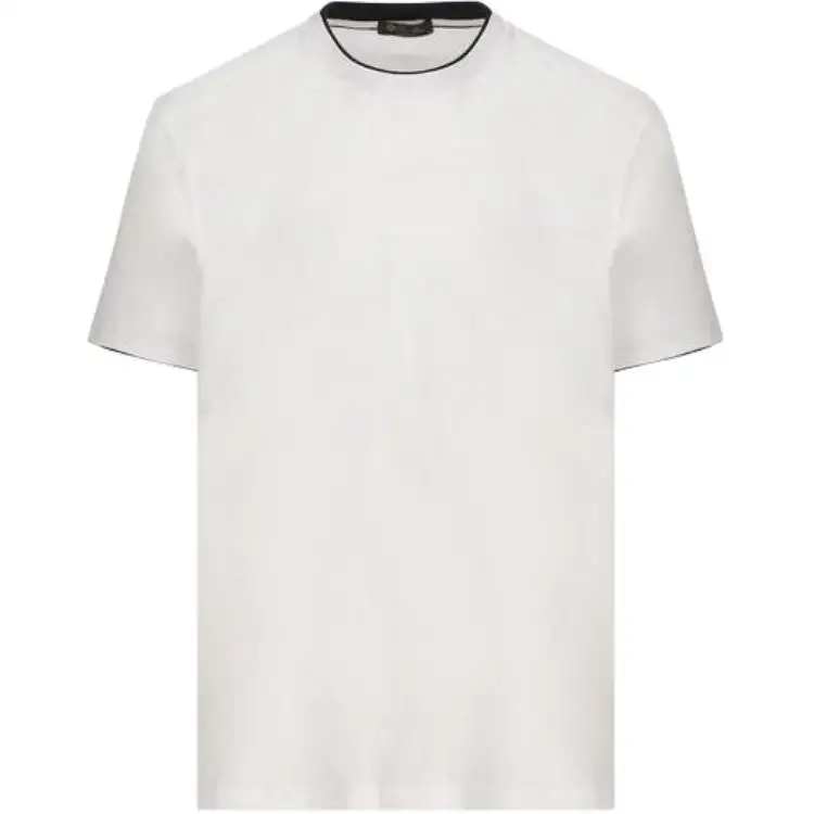 Loro Piana T Shirts Men's White Crew Neck Moderate Straight Fit