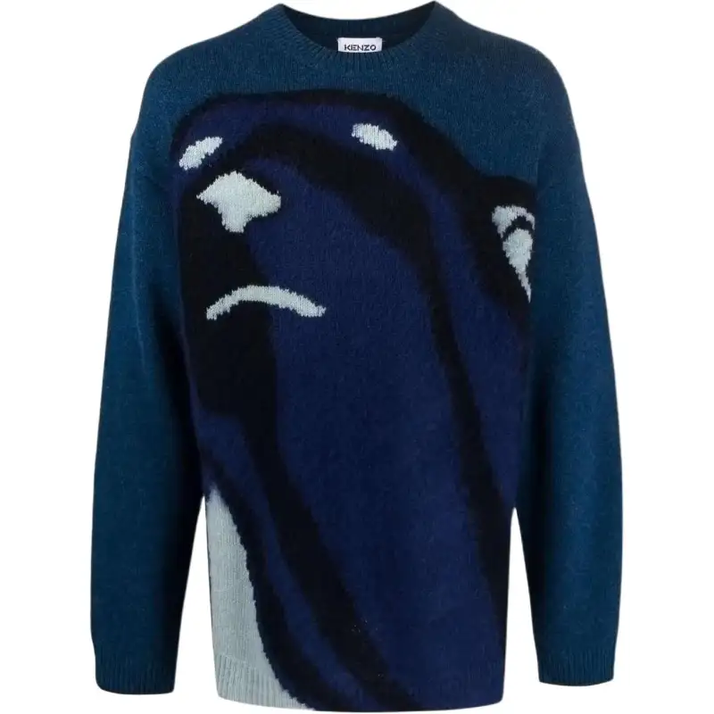 KENZO Sweaters Men's Blue Crew Neck Other