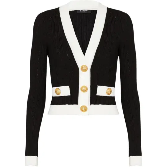 BALMAIN Cropped Knit Cardigan