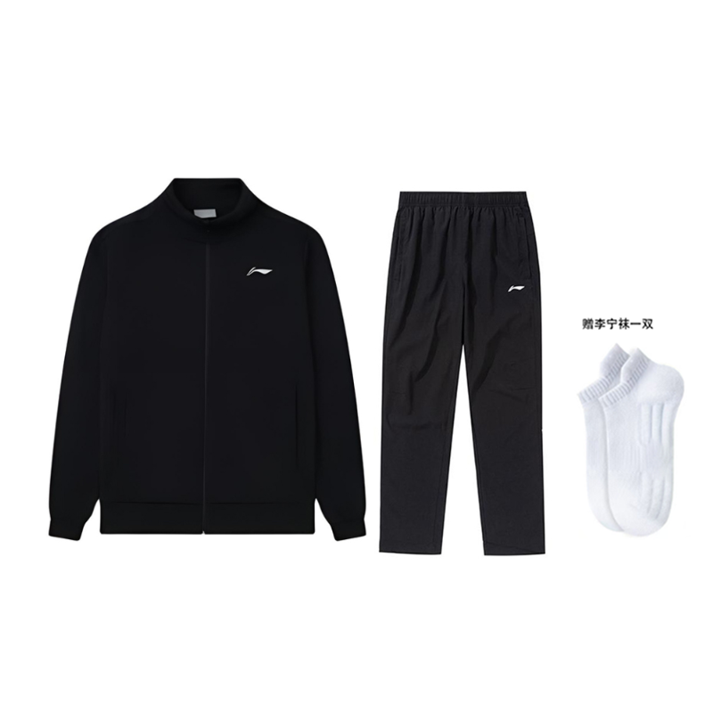 Li Ning Football Casual Sportswear Men’s Standard Black Top+Pants