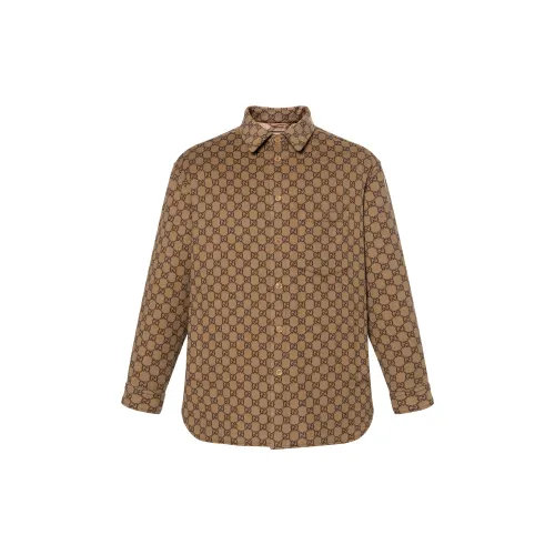 GUCCI Monogrammed Collared Long Sleeve Shirt