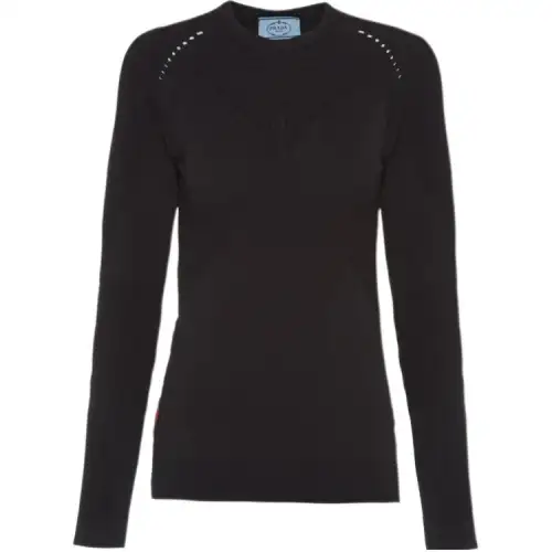 PRADA Long Sleeved Crewneck Knitted Top