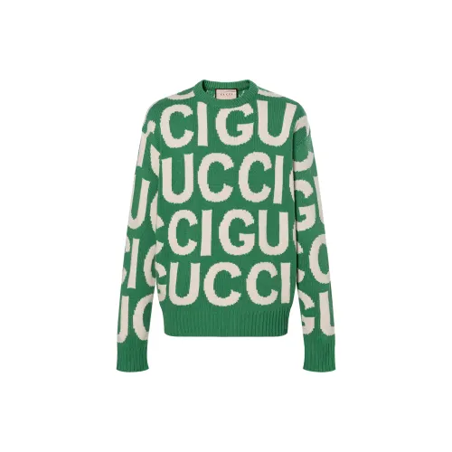 GUCCI All Over Logo Intarsia Knit Sweater
