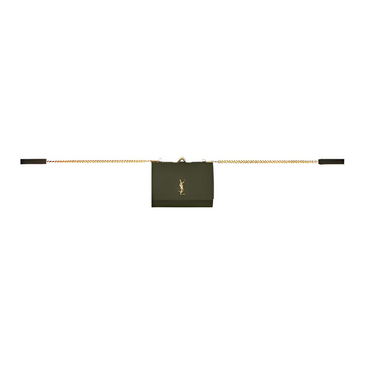 SAINT LAURENT Lizard Skin Fanny Pack Mini Women's Army Green