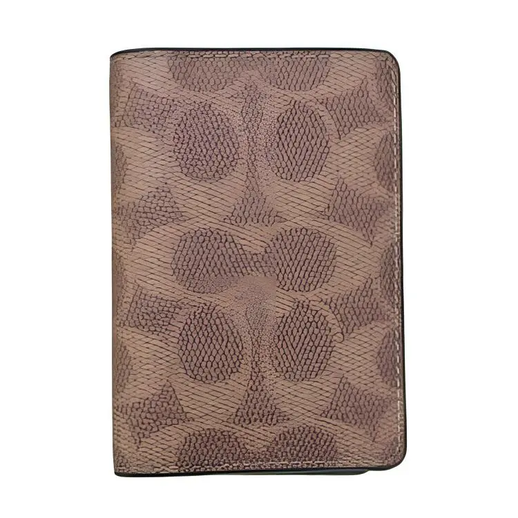 COACH Coated Canvas Card Holders Men's Tan & Black
