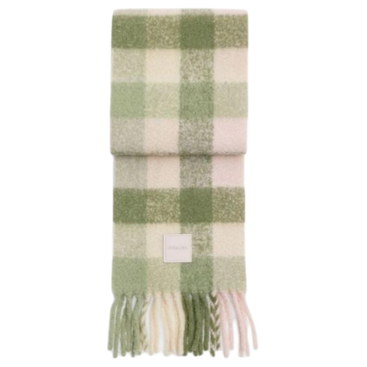 Шарф COACH Wool Scarf (оливково-бежевый)