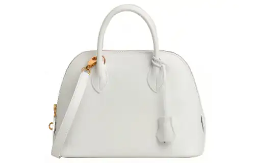 HERMES Bolide Evercolor Leather Handbag Regular Women's 0U NEW WHITE New White