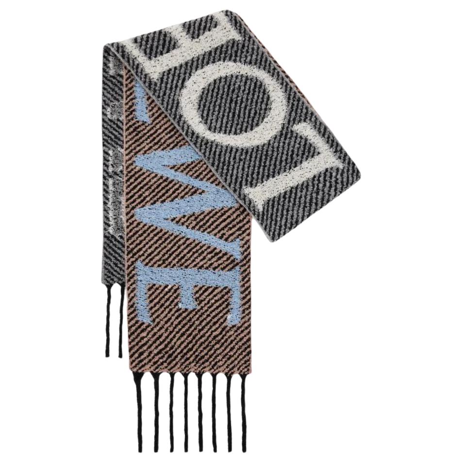 Женский шарф LOEWE (голубо-белый)