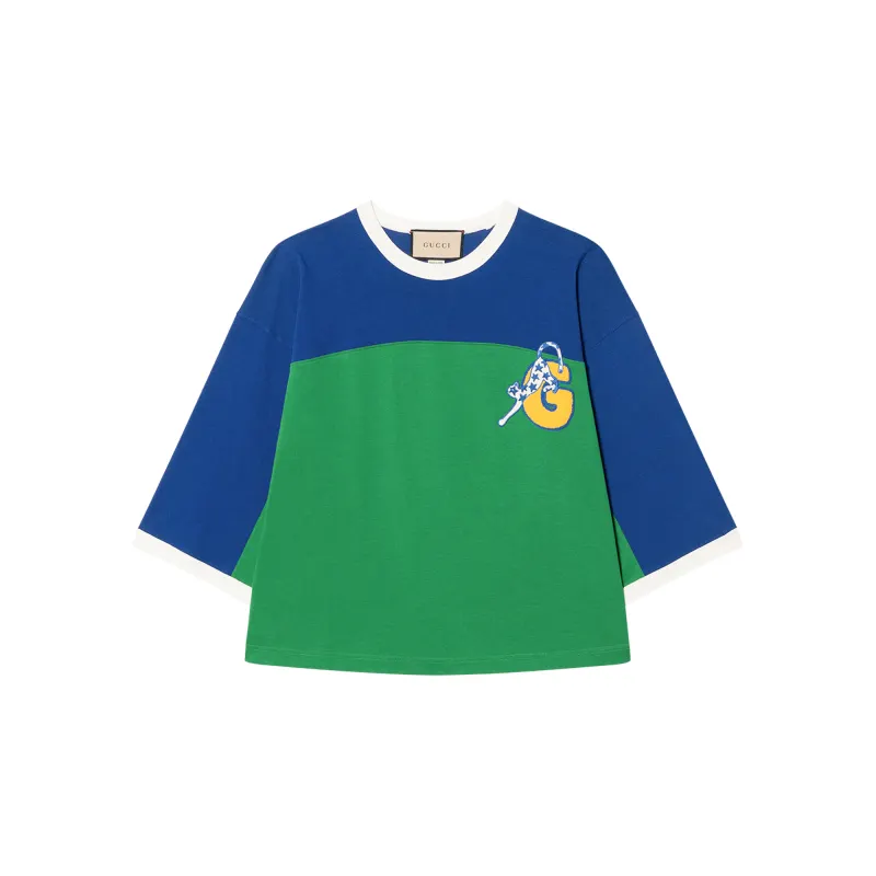 GUCCI Drop Shoulder Sleeve T Shirt Women's Multicolor