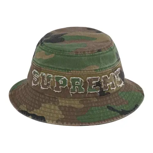 Supreme 100% Cotton Twill Bucket Hats Unisex Ecru/Black/Pink/Blue/Camouflage