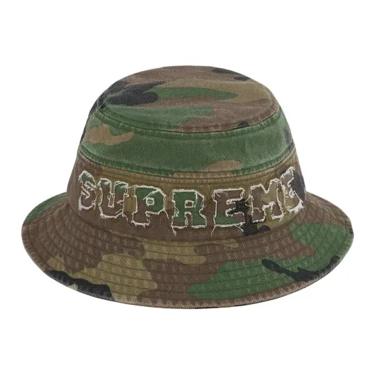 Supreme 100% Cotton Twill Bucket Hats Unisex Ecru/Black/Pink/Blue/Camouflage