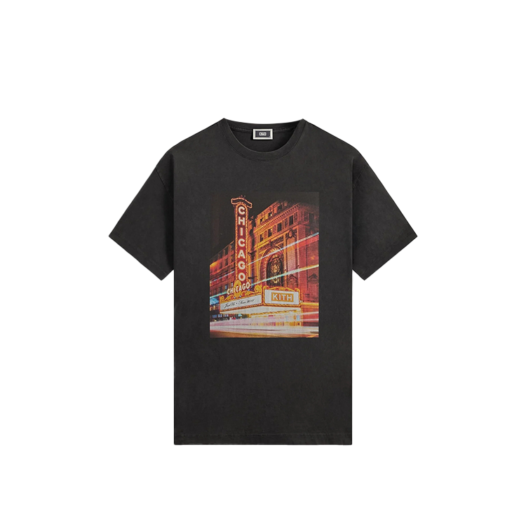 Мужская футболка KITH Monday Program FW25 Chicago Lights Vintage (черная)