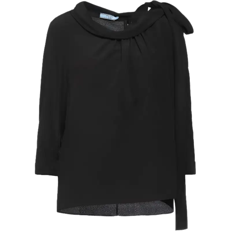 PRADA Shirts Women's Black Crew Neck Moderate Other
