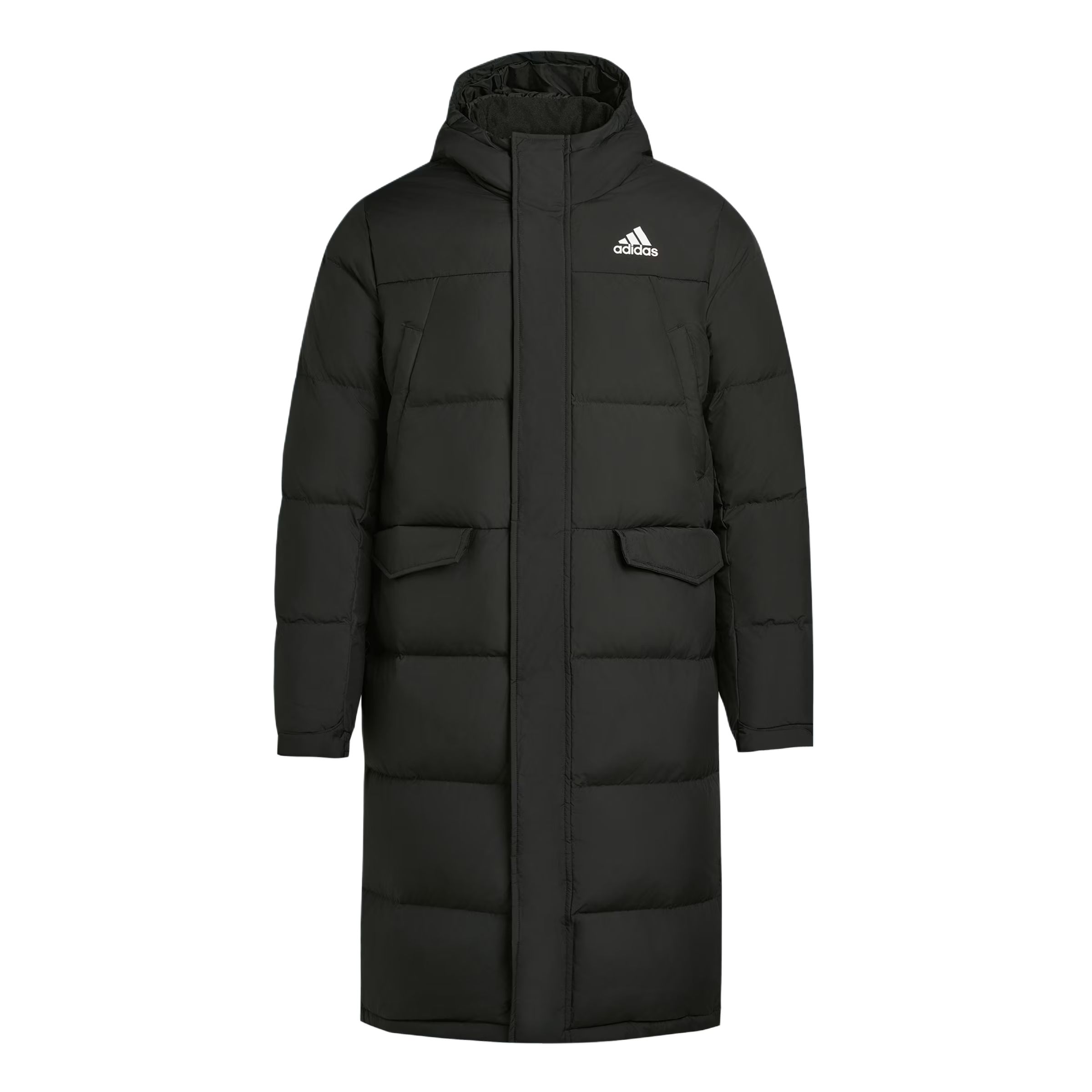 Куртка adidas LONG DOWN 3 STRIPES (черная)