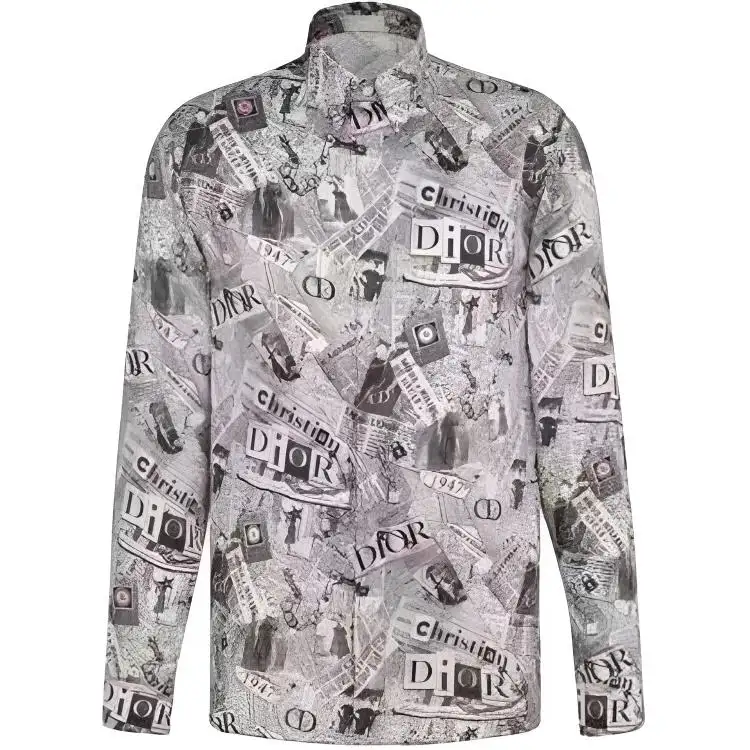 DIOR Shirts Men's Multicolor Turndown Pointed Collar Moderate Other
