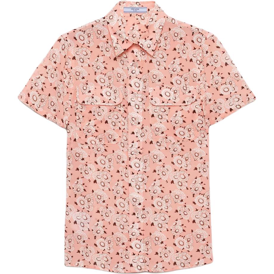 Женская рубашка Prada Floral Georgette (разноцветная)
