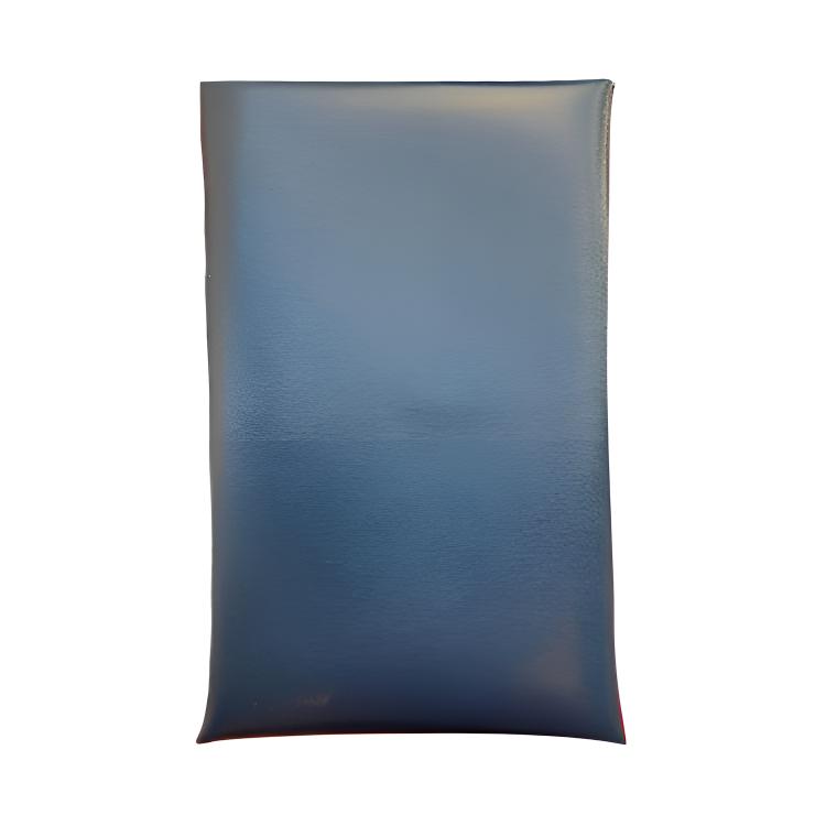HERMES Calvi Silver Tone Buckle Box Calfskin Card Holder Unisex 7P Bleu De Prusse Prussian Blue