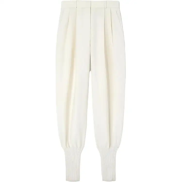 Loro Piana Casual Pants Women's White Moderate Cuffed Pants