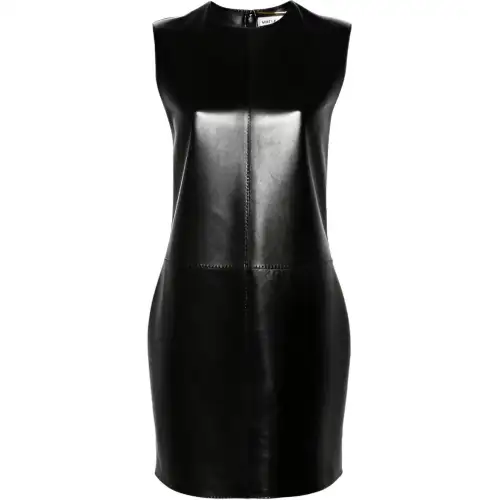 SAINT LAURENT Sleeveless Leather Minidress