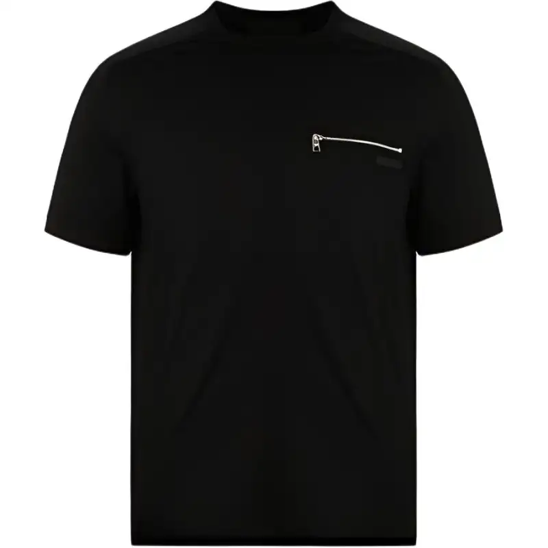 PRADA T Shirts Men's Black Crew Neck Moderate Straight Fit