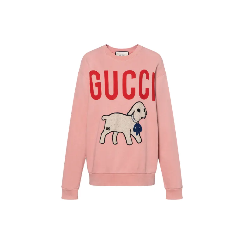 GUCCI Sweatshirts Women's Pink Crew Neck Moderate Other