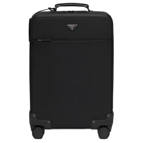 PRADA SaffianoRe Nylon Recycled Nylon And Saffiano Leather Suitcase Luggage 20 Inch Women's Black