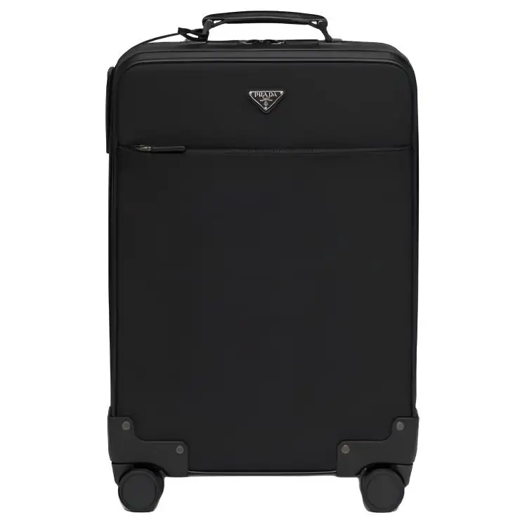 PRADA SaffianoRe Nylon Recycled Nylon And Saffiano Leather Suitcase Luggage 20 Inch Women's Black