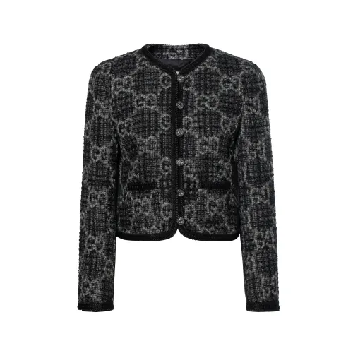 GUCCI Gg Tweed Button Up Jacket