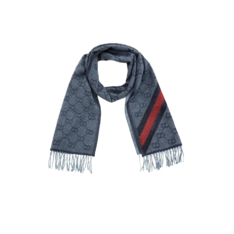 Женский шарф Gucci GG Logo (синий)