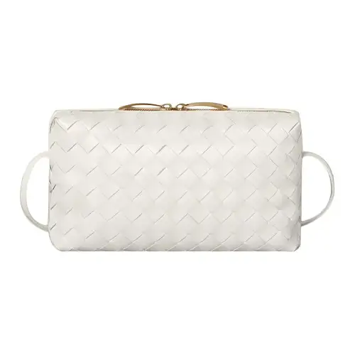 Bottega Veneta Calfskin Shoulder Bag, Crossbody Bag White