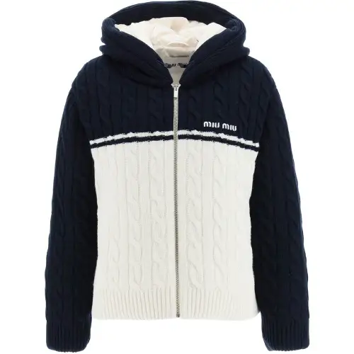 MIU MIU SS22 Down Jacket Women's Black White