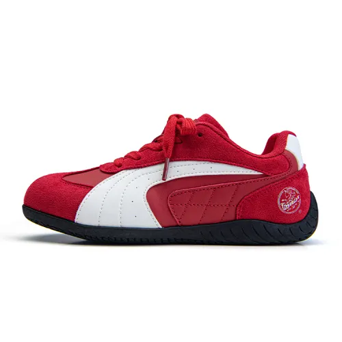 Warrior, fashionable and trendy women's shoes, versatile Forrest Gump shoes, retro Hong Kong style soft soles, classic American casual shoes, sports, daily commuting, high-looking, outdoor campus, wrapping, wear-resistant, lightweight, non-slip, low-cut moral training shoes, women's style, red and white color matching