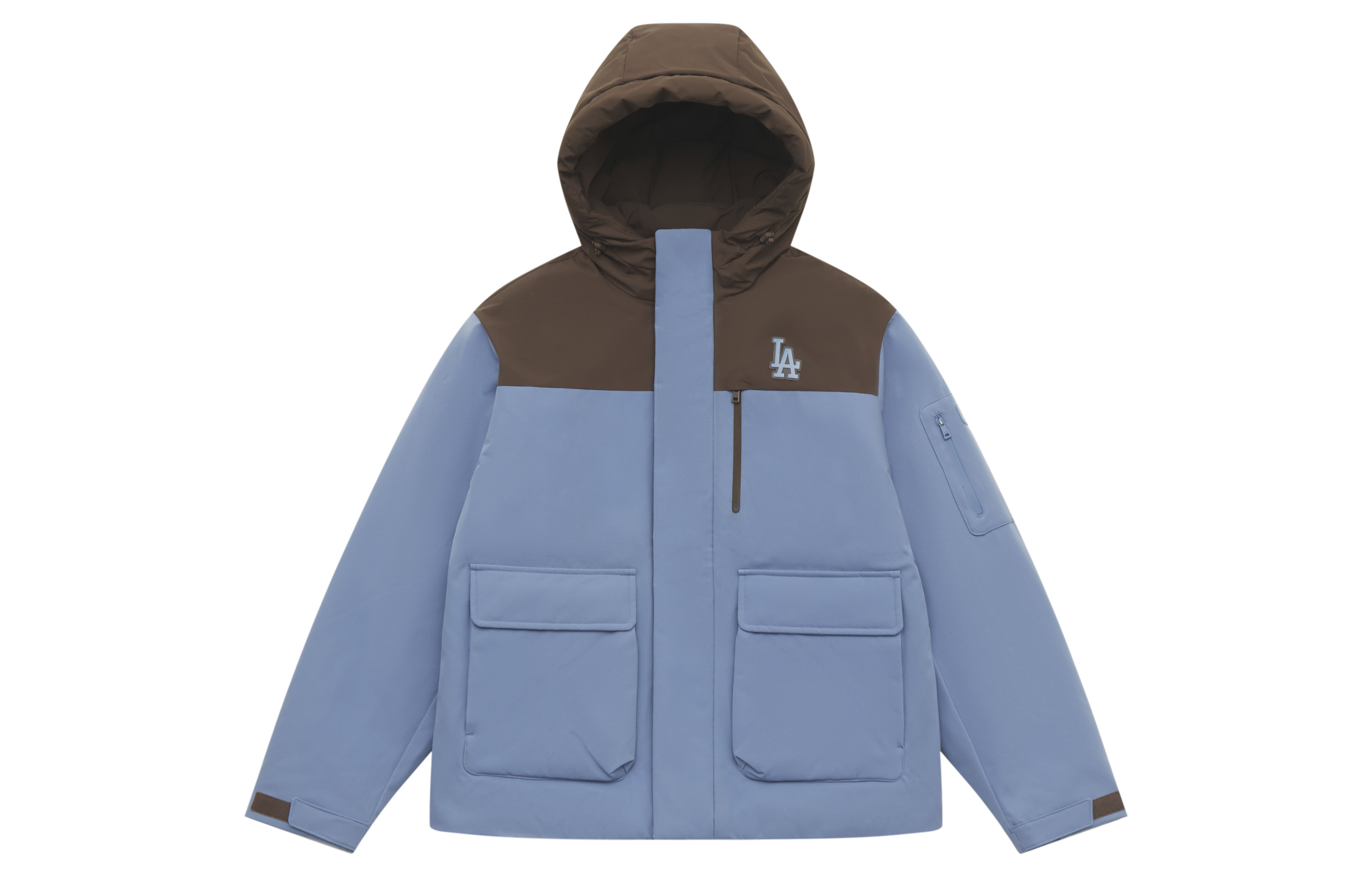 MLB Base velvet water repellent windproof sports cloth, down jacket with hood for men and women, duck down, with your logo imprint