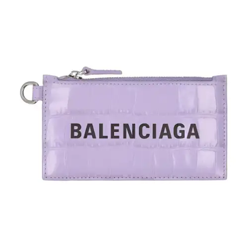 Balenciaga Cash Cow Leather Card Holder Women's Light Purple