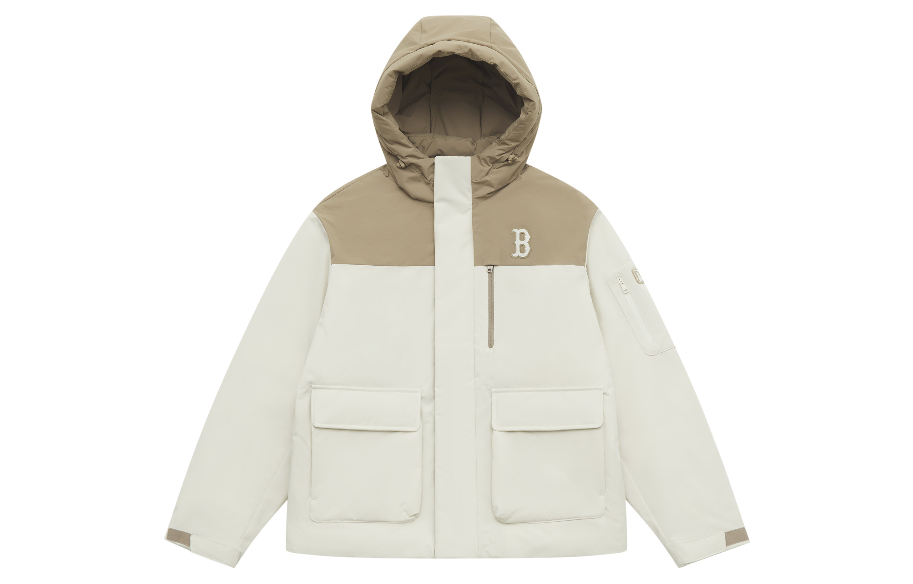 MLB Base fashionable classic trend sports comfortable down jacket for leisure with hood for men and women, with your logo imprint, loose fit