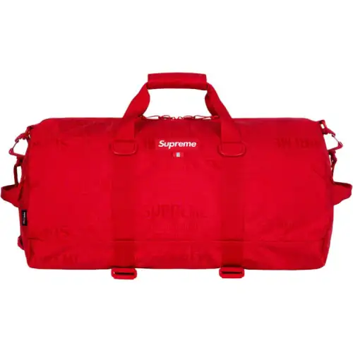 Supreme Leather Gym Bag Travel Bag Unisex Red