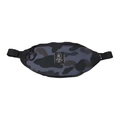 A BATHING APE Camouflage Polyester Fanny Pack Unisex Black