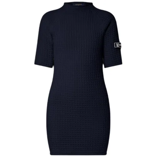 LOUIS VUITTON Short Sleeved Dress Women's Marine Blue