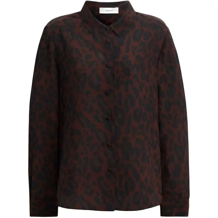 COACH Shirts Women's Brown Lapel Moderate Straight Fit
