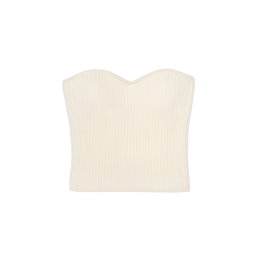SAINT LAURENT YSL, knitted wool felt, white bra top, tight