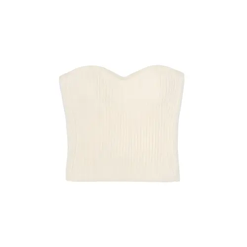 SAINT LAURENT SS21 Strapless Top Women's White