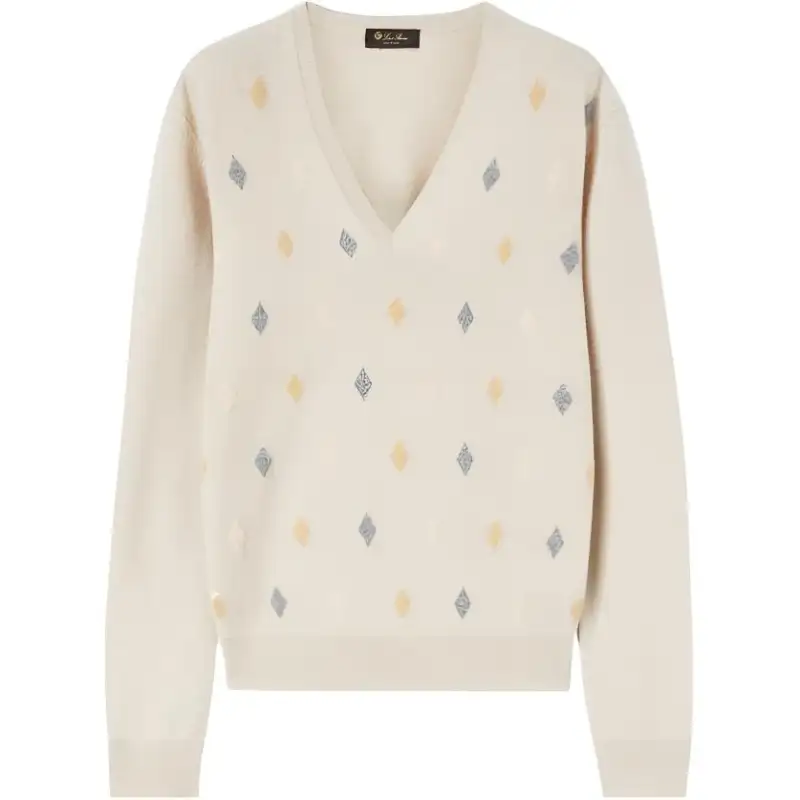 Loro Piana Sweaters Women's Beige V Neck Moderate Other
