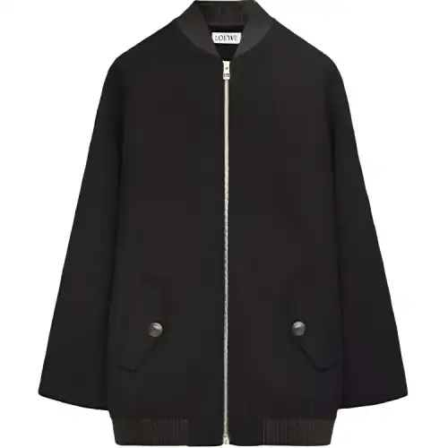 LOEWE SS23 Jackets Women's Black Baseball Collar Moderate Other