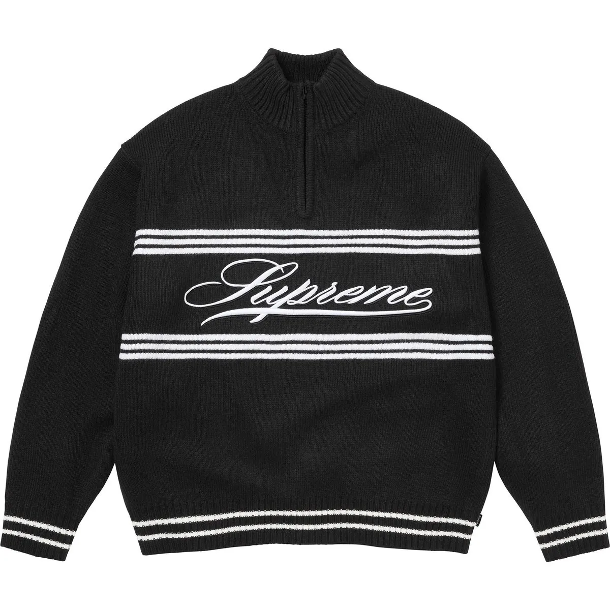 Supreme FW25 WEEK6 Script Stripe Half Zip Sweater Unisex